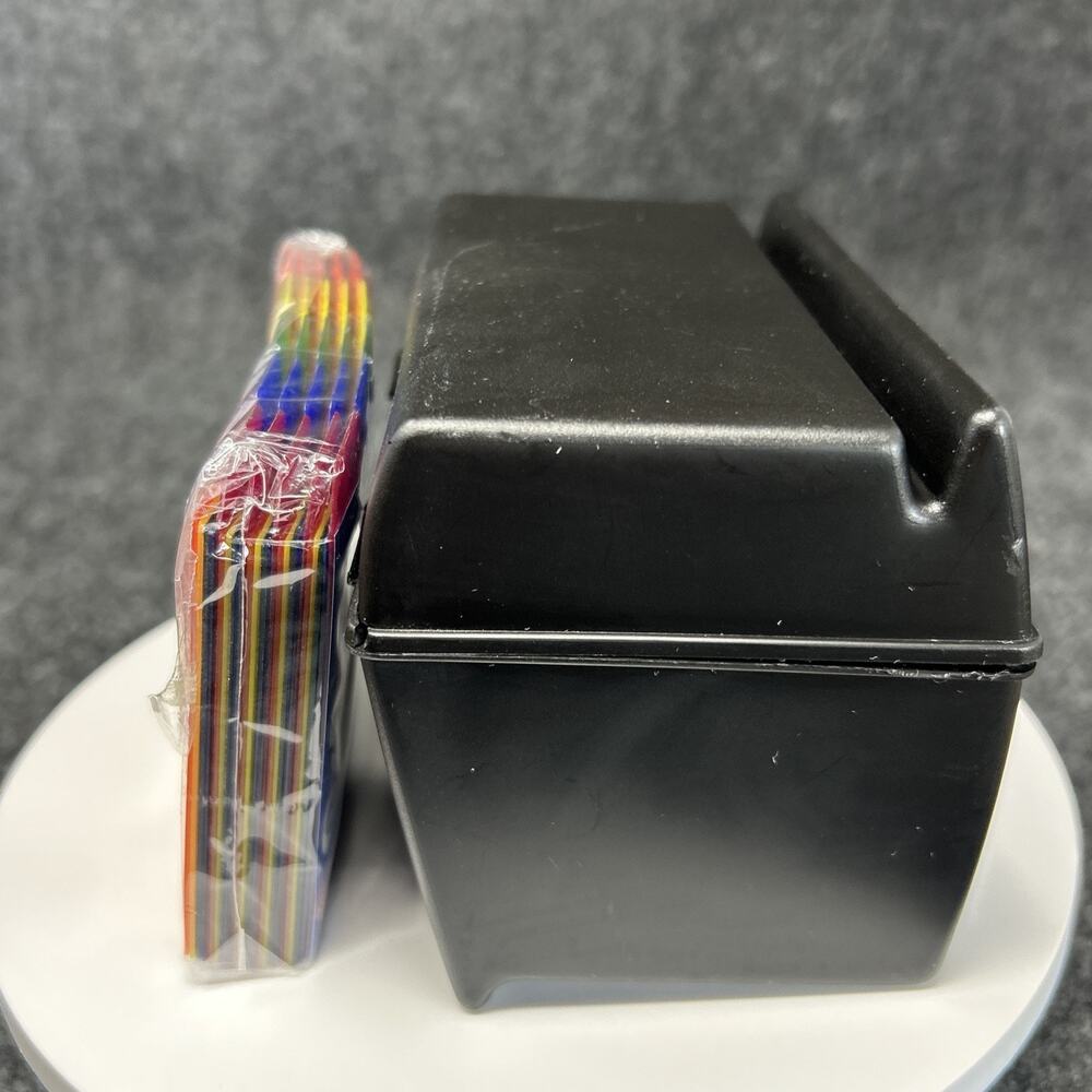 Vintage Oxford 3x5 Index Card Box Bundle Poly A-Z Dividers Black Plastic 1996 - Picture 7 of 10